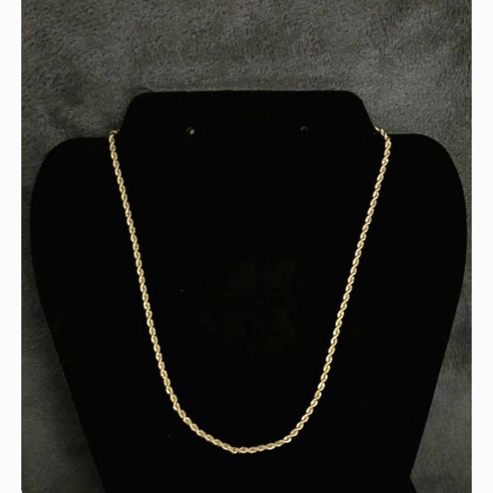 18K Gold Filled Twist Rope Chain Necklace 2.5mm 18" Waterproof